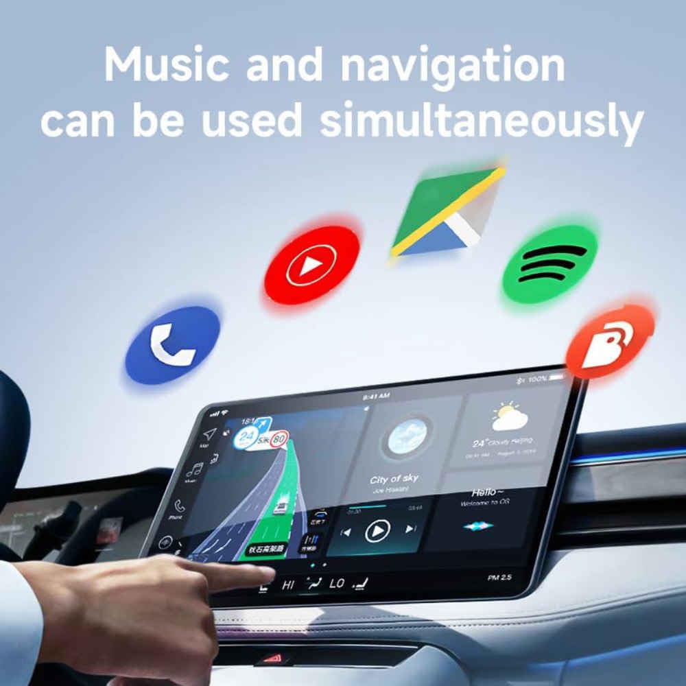 Adaptador CarPlay Inalámbrico para Turbo GTS Sport Turismo, Dongle CarPlay para Coche Conectar y Usar Conexión Automática Plug Play,A/Silver