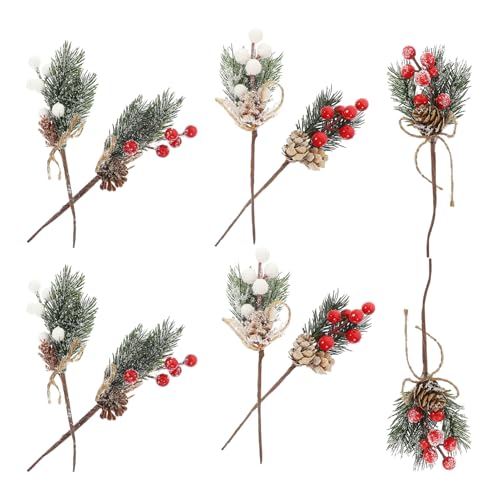 ABOOFAN 10 Piezas Accesorios para el arbol de Navidad árbol Falso vides Falsas Mini Adornos Christmas Tree Xmas Tree Tallos de Artificiales Apoyo de la Foto de Navidad el plastico