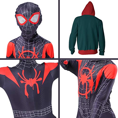 Miles Morales Spider Man Hooded Sweatshirt Kostuum voor kinderen of Volwassen Spiderman Kostuum Pak, Spiderman Kostuum Suit Halloween Carnaval Cosplay - Image 8