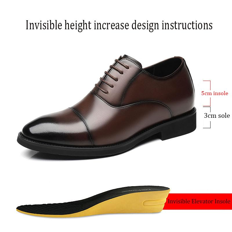 Mens Height Increasing Elevator Oxfords Dress Shoes Stylish Formal Business Lace Up Shoes for Men2