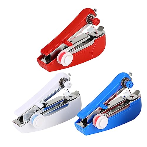 ARTSEWPLY 3Pcs Mini Handheld Sewing Machine Portable Lightweight Cordless Design for Quick Repairs for Fabrics Clothing Curtains and Travel Use