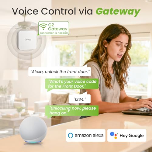 Image of GHome Smart Deadbolt Lock, Fingerprint Code Keyless Entry Door Lock for Front Door, Auto Lock, App Control, Digital Keypad deadbolt, Smart Door Lock for Home Airbnb Apartment Hotel Garage, Black
