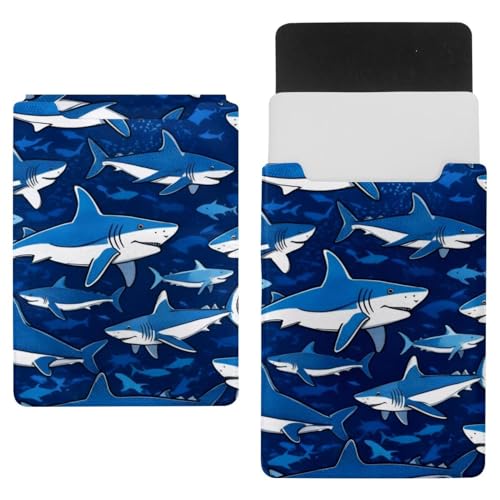 Housse ordinateur portable 35,1 x 25,9 cm requins bleus idéale pour le bureau et la fac