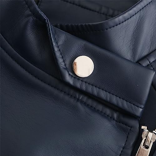 Veste courte en cuir synthétique ajustée à fermeture éclair - 7