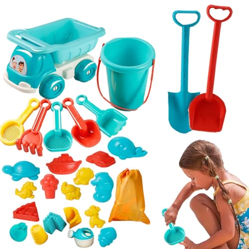 Jouets de plage complets 29 pièces avec moules variés et seau souple