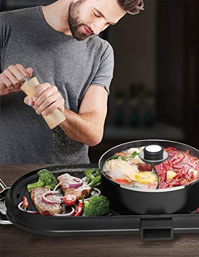 BBQ - Barbacoa eléctrica coreana y olla caliente 1500W miniatura 6