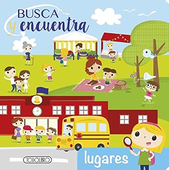 Hardcover Busca y encuentra lugares [Spanish] Book