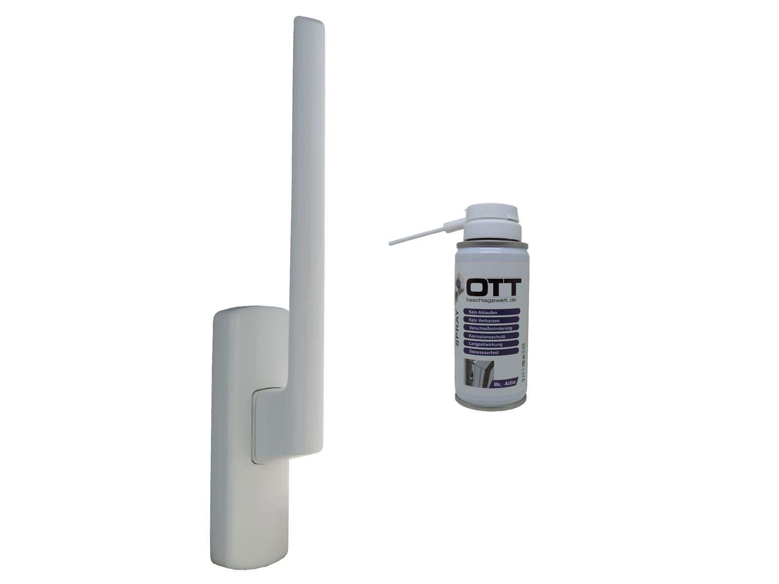 Siegenia PSK 200 - Palanca de mano con spray Ott Nabswelt (DIN izquierda), color blanco