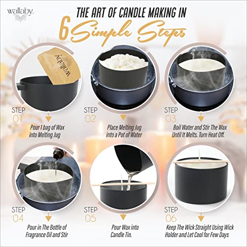 Luxury Modern Candle Making Kit With Premium 100% Natural Soy Wax And 4 Large 8Oz Minimalist Black Tins, Diy Candle Making Kit And Gift For Adults And Beginners #TOP5