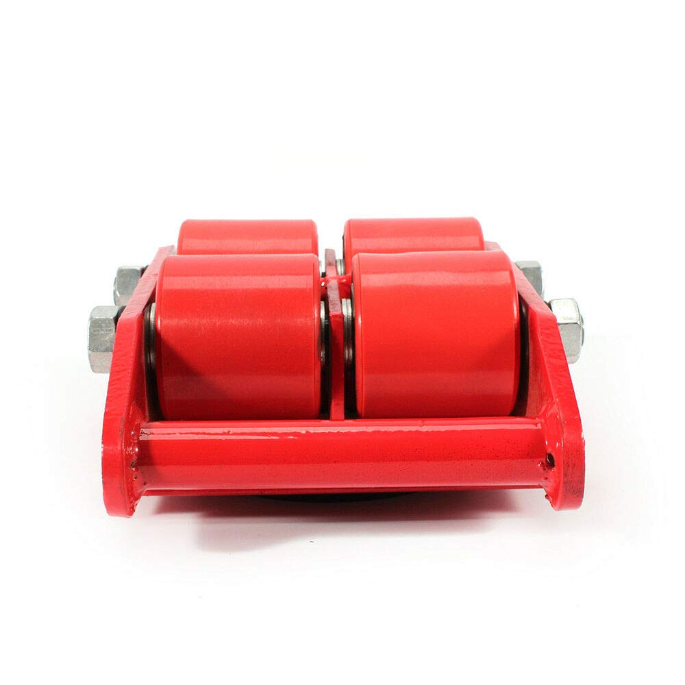 6T 360° Industrieroller Panzerrollen Rot, Transportfahrwerk Transportrollen Schwerlastrollen Stahl, Transportrolle Maschinerie Maschinentransport (Farbe : 4pcs-Rot)