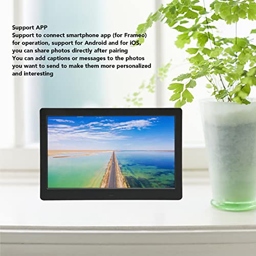 Porta-retrato Digital de 10 Polegadas, Porta-retrato Eletrônico Com Tela HD de 1024 X 600 Com Contro