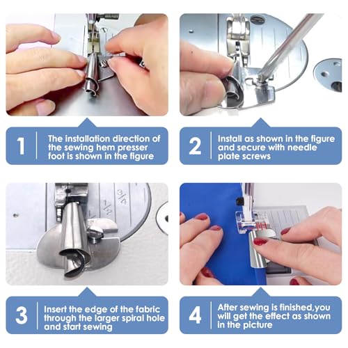 Pie para Máquina de Coser Dobladillo en Rollo 3-10 mm Acero Inoxidable miniatura 4