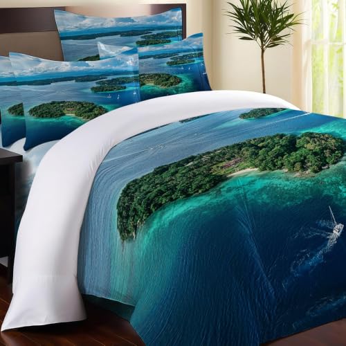 Housse de couette microfibres de qualité supérieure motif océan