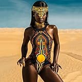 JUNJUNBO African Print Bademode Frauen New Badeanzüge Bikini Set Hübscher Badeanzug Hohe Taille Badeanzug Monokini