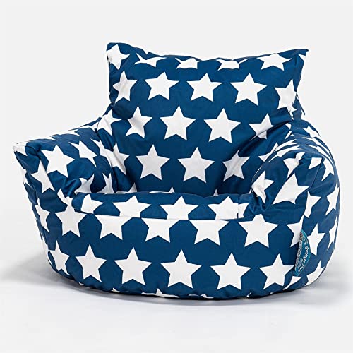 Lounge Pug, Fauteuil Enfant, Pouf Enfant, Imprimé Bleu étoile
