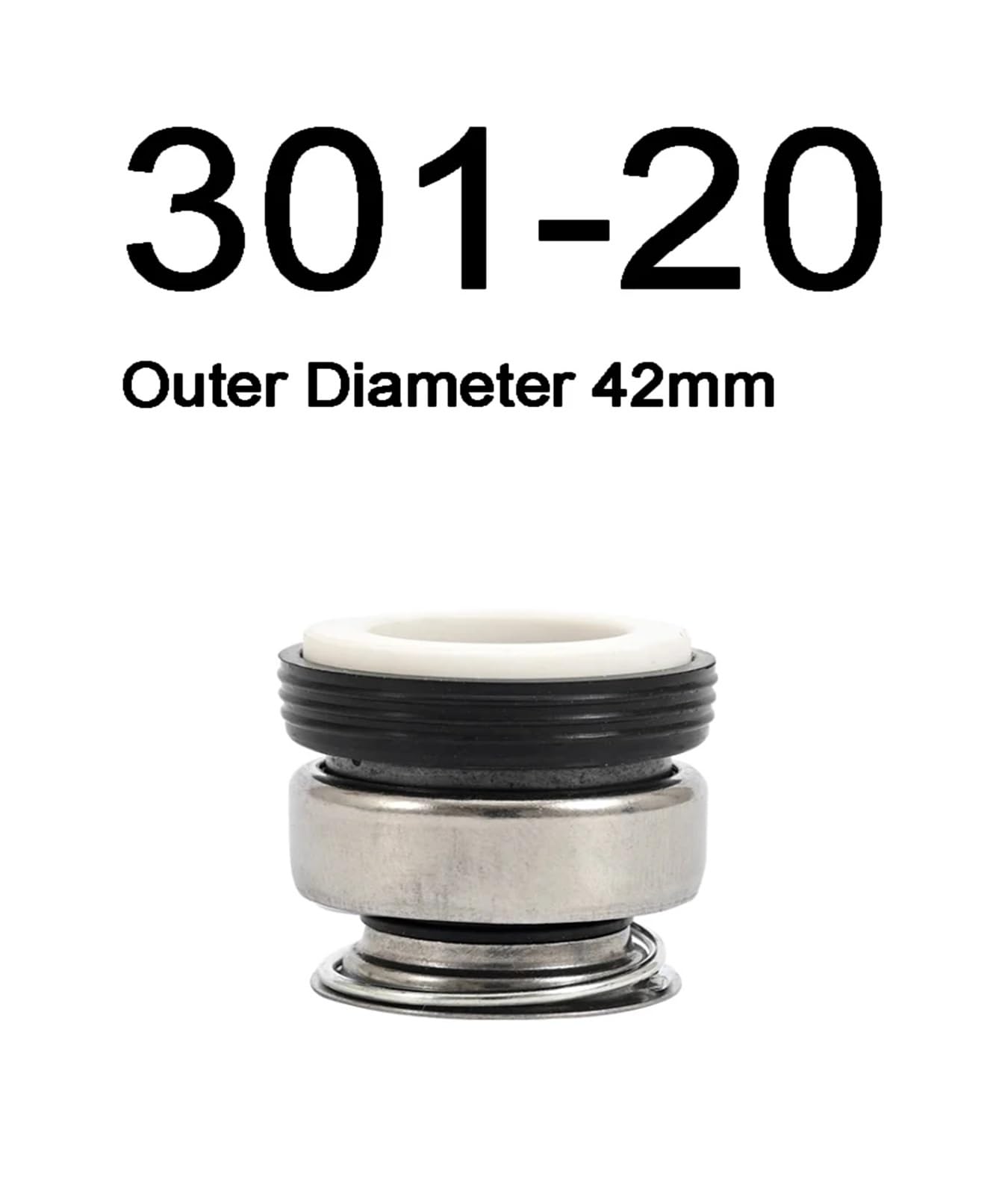 Juntas de Eje para Bombas autoaspirantes, 1 Pieza de Sello mecánico Eje con Resorte Bobina Simple Serie 301 8, 10, 12, 13, 14, 15, 16, 17, 18, 20, 22 y 24-55 mm(301 20)