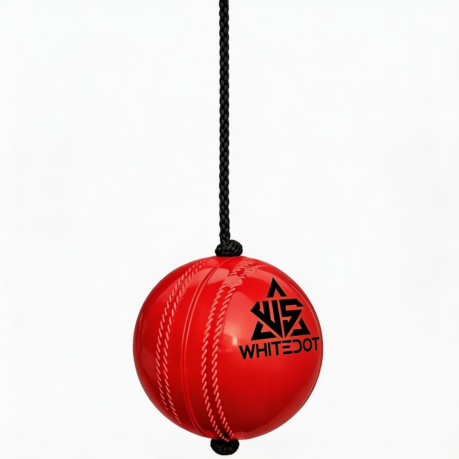 Whitedot Synthetic Hanging Cricket Ball with Rope | Hard PVC Practice Ball for Batting & Bat Knocking Training | Standard Size Cricket Rope Ball for Indoor & Outdoor Practice (Red)-picture-14