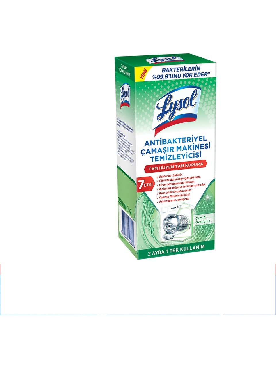 Lysol Antibakteriyel Çamaşır Makinesi Temizleyici Çam ve Okaliptus Ferahlığı 250 ml