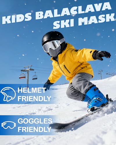 Image of Breathable Kids Balaclava Ski Mask, Winter Warm Face Mask for Boys Girls Fleece Neck Warmer for Cold Weather