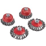Ausla Ensemble de Brosses Métalliques, 4 Pièces, Roues de 10cm et Bols de 7,5cm M14, pour ...