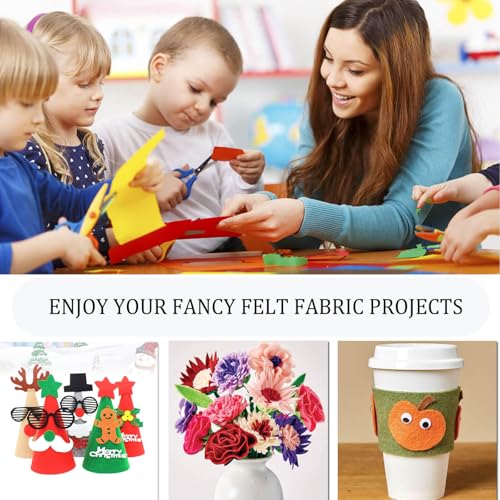 Image of 45Pcs Vibrant Felt Sheets for Sewing School Projects Party Craft Decoration