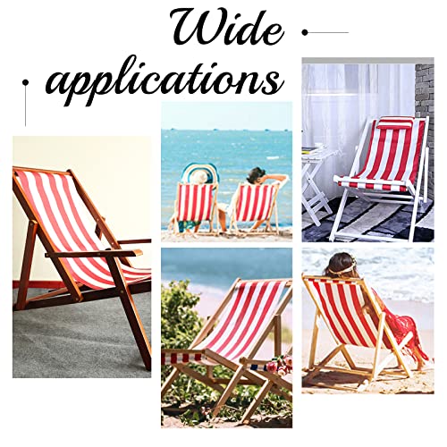 Ahandmaker Beach Sling Chair Replacement Canvas, Red And White Stripes Casual Simple Sling Chair Replacement Fabric For Home Beach Chair Sling Chair (44.69X17.13Inch) #TOP4