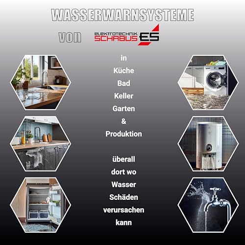 Schabus 300260 Wassermelder mit externem Sensor netzbetrieben, (B x H x T) 57 x 121 x 38 mm