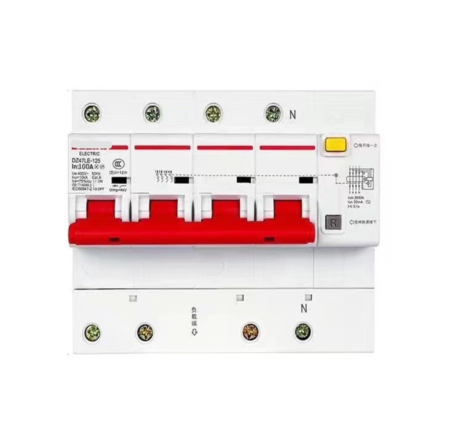 VSPPJYFG Leakage Protection Circuit Breaker 4P air Switch with Leakage Protection 32A 20A 40A 63A(DZ47LE-1254PD100A)