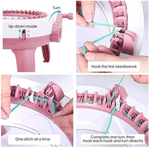 Image of Suicune Plastic Sentro Knitting Machine, 48 Needles Knitting Loom Machine with Row Counter, Smart Weaving Loom Knitting Round Loom, Knitting Board Rotating Double Knit Loom for Home