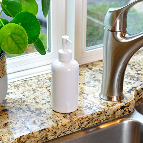 Youngever 6 Pack Plastic Pump Bottles 12 Ounce, Refillable Plastic Pump Bottles with Travel Lock (White)3