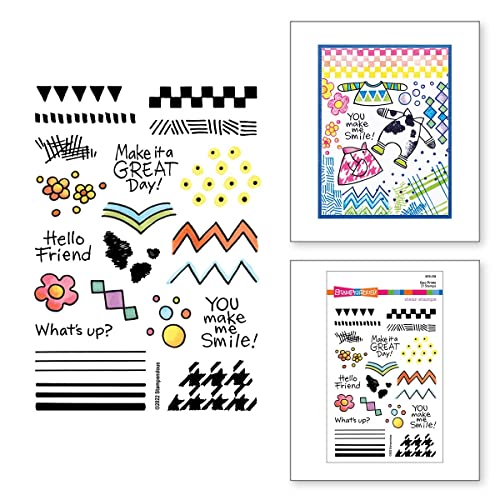 Spellbinders Stampendous FransFormer™ Geo Prints Clear Stamps, Grey