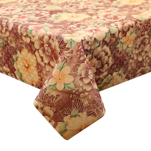 Image of Dakshya Industirs PVC Waterproof Table Cover 36x54 Inch Floral Printed Center Table Cover Washable Plastic Table Sheet Oilproof Dining Table Cover for Coffee Table Living Room Home (Bloom Nest)