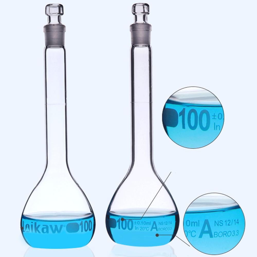 Borosilikat-Messkolben Erlenmeyerkolben, 5 10 20 25 50 100 200 250 500 1000 ml Messkolben Labrotary Experiment mit Stopper(500ml 1 PC)