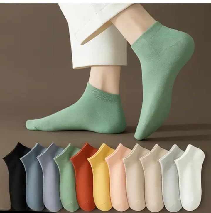 t trendy mart Women's Ankle Length Plain Socks, sneaker Multicolour, Pack of 3-picture-13