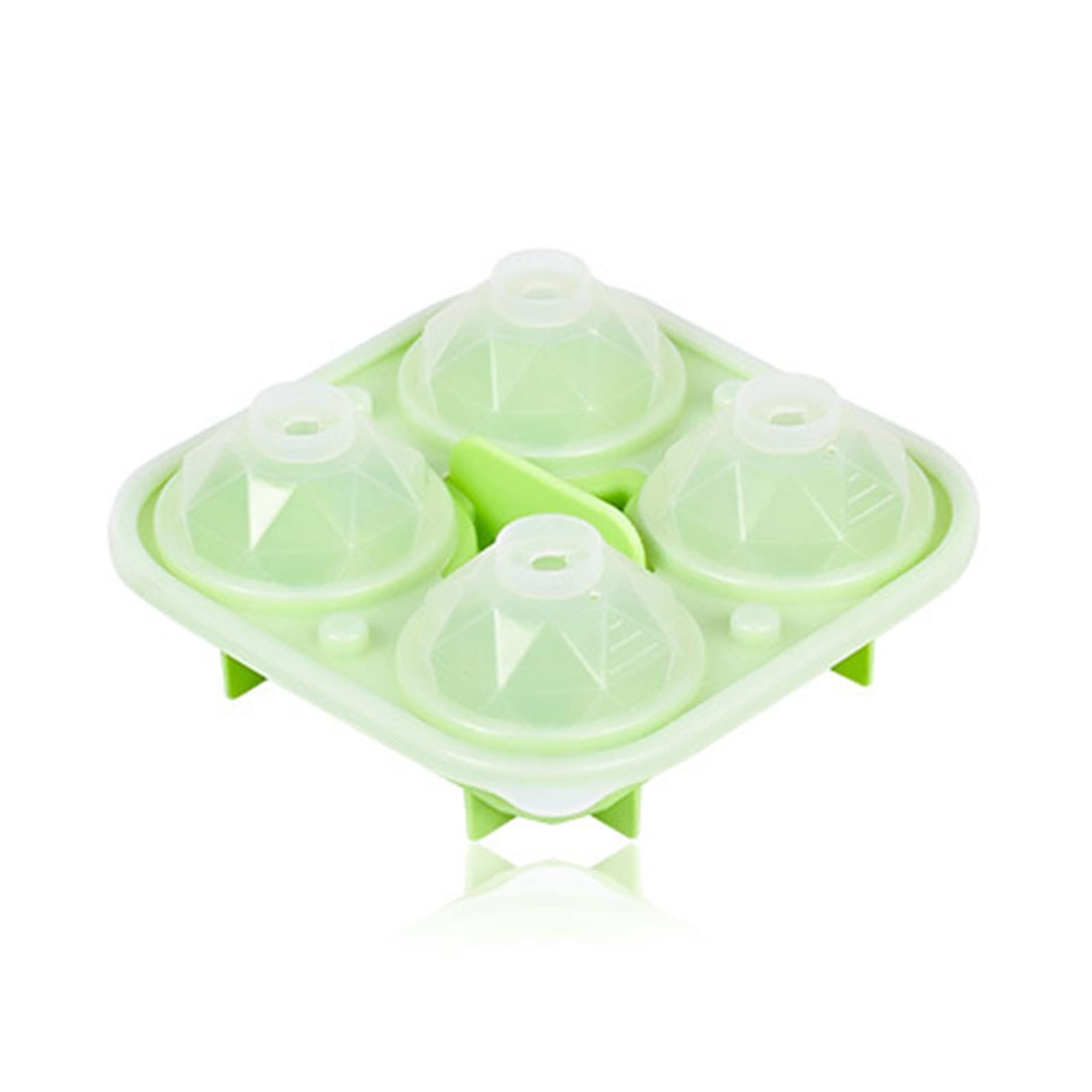 ZEPFJHE Mold with No-Spill Removable Lid Rhombus-Shape Ice-Cubes Trays Mold Water Whiskey-Cocktail Cube Molds Silicone cube with Lid