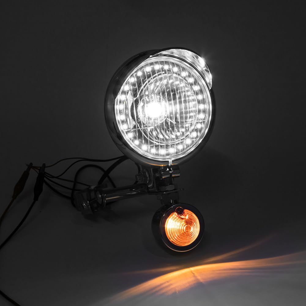 Faretti Moto Supplementari Chrome 1 Set Fendinebbia Moto Cromati Fari Supplementari LED Compatibili Con Shadow VT 750 1100