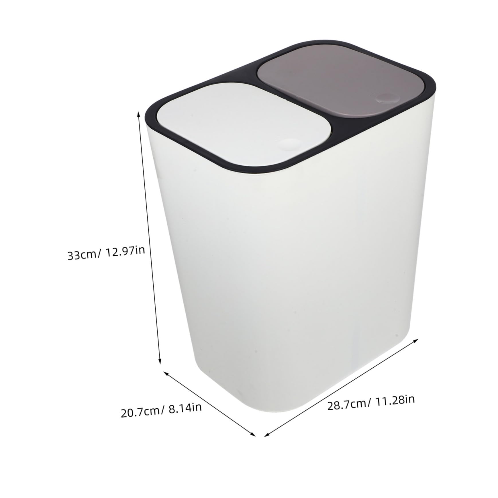 CIMAXIC Dry and Wet Waste Separation Trash Can Kitchen Recycling Bin Lid Dual Compartment