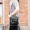 Hjkiopc Sacoche Bandoulière Cuir Sacoche Homme Sacs à Bandoulière Vintage Shoulder Bag Business Cartable Besace pour Portable pour Voyage, Randonnée et Travailler (Noir-1) #2