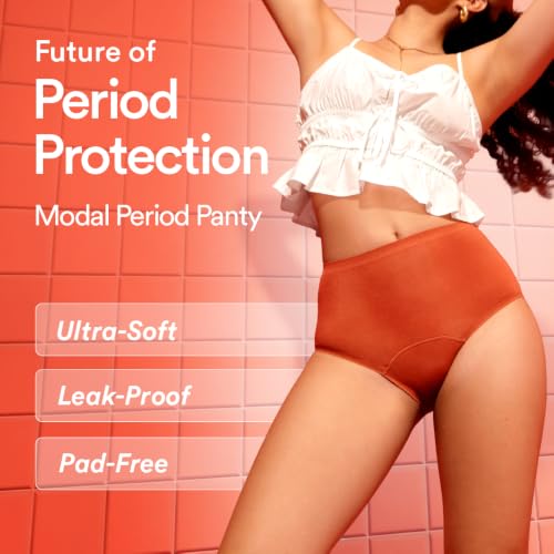 Image of Mahina Modal Period Panty for Girls & Women - Black, No Pads Required, High-Waist, Reusable, Leakproof, No Rashes