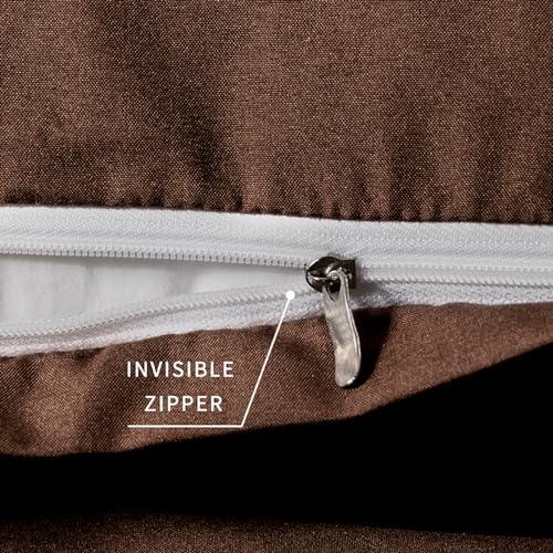 Image of 2 Pack Microfiber Queen Zipper Pillowcases, Soft Comfortable Not Shrink Coffee Pillow Case, Breathable Pillow Cases Set of 2 (20x30 Inches)