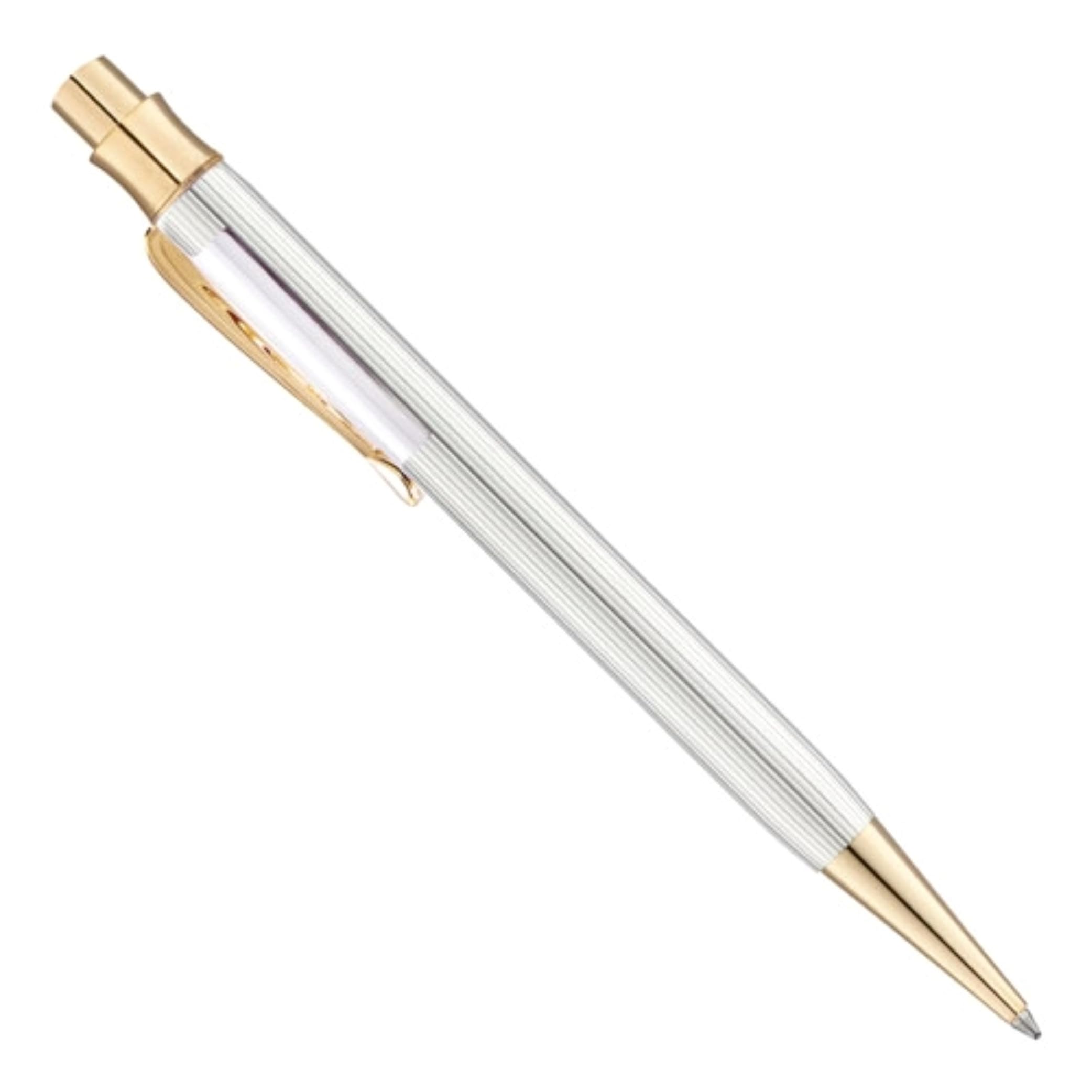 Bolígrafo de Plata maciza y Oro de 24 kilates Grabado con tu nombre y presentado en elegante Estuche para Regalo