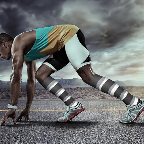 Image of QUXIANG Copper Compression Socks for Women & Men Circulation (8 Pairs) - Best for Running Athletic Cycling - 15-20 mmHg