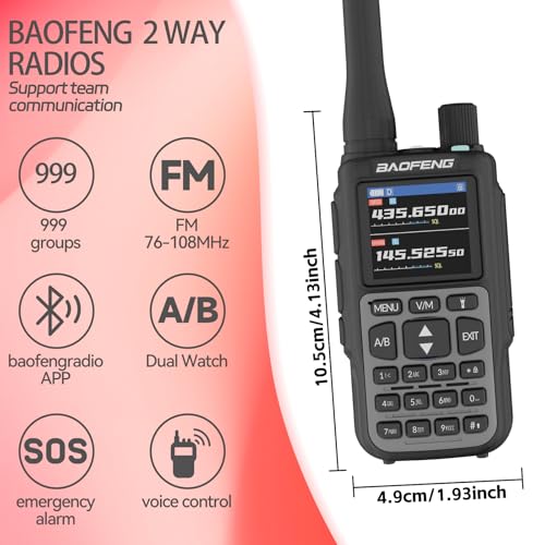 Image of BAOFENG UV-5R MINI-5 Two Way Radio NOAA Weather Radio Dual PTT 999CH Survival Radio APP Programming Copy Frequency Ham Radio 2200mAh