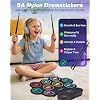 Anpro Electric Drum Set Bluetooth: 9 Drum Pad with Dual Stereo Speakers, Roll-up Electronic Drum Kit with Drum Pedals Drum Sticks, Support Headphone/MIDI Practice, Gift for Children and Adult Beginner