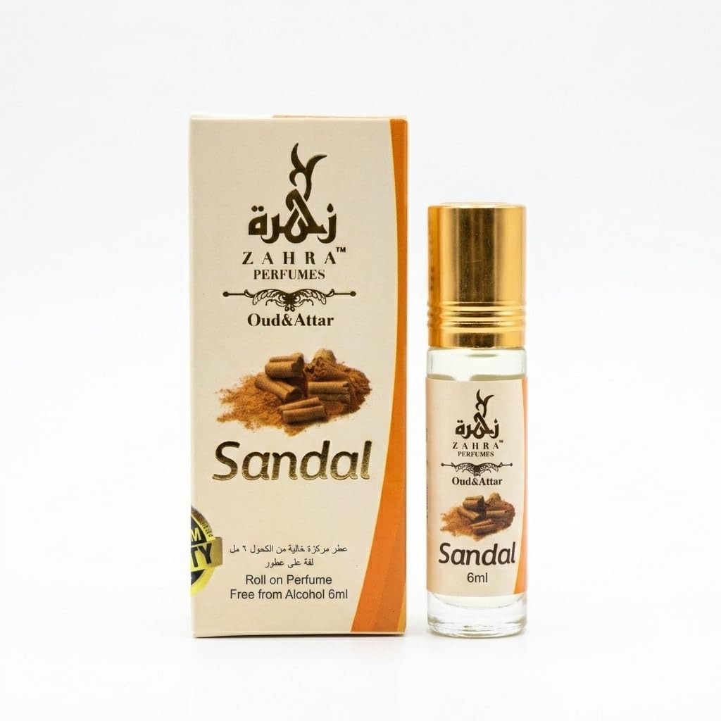 ZAHRA PERFUMES | SANDAL | ROLL ON ATTAR | ALCOHOL FREE | UNISEX | 6ML-image-21