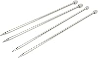Vista 8 de 11 Pairs Knitting Needle Set, 14 Inches Length Stainless Steel Single Pointed Knitting Needles Kit with Firm Grip Handle for DIY Knitting