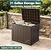 MAKE CHANGES Outdoor Storage Box - 31 Gallon Waterproof Resin Deck Box, Lockable Patio Storage Bench for Package Delivery, Cushions & Garden Tools, UV Resistant (Brown, 31 Gal)
