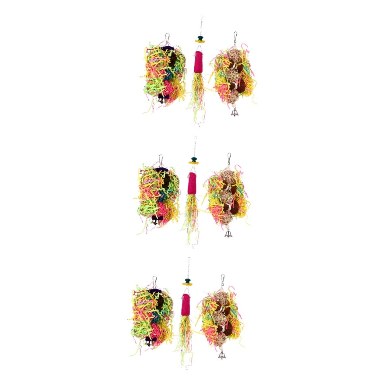 BESPORTBLE 9pièces Jouets à Mâcher pour Perroquets Accessoires Colorés pour Oiseaux Suspendus La Cage Fournitures pour Oiseaux Amusantes Et Décoratives