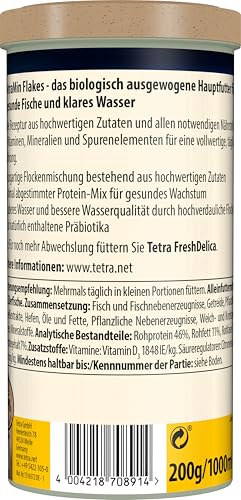 TetraMin Flakes - Fischfutter in Flockenform für alle Zierfische, ausgewogene Mischung für gesunde Fische und klares Wasser, 1 L Dose
