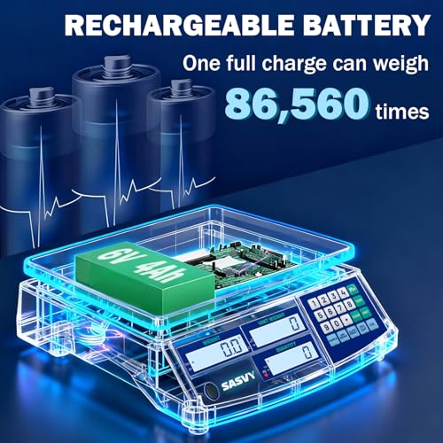 Image of Counting Scale (66lb /30kg, 0.1g) oz /lb /kg /g Industrial Digital Inventory Scale with Battery for Small Parts, Coins, Pieces, Tickets